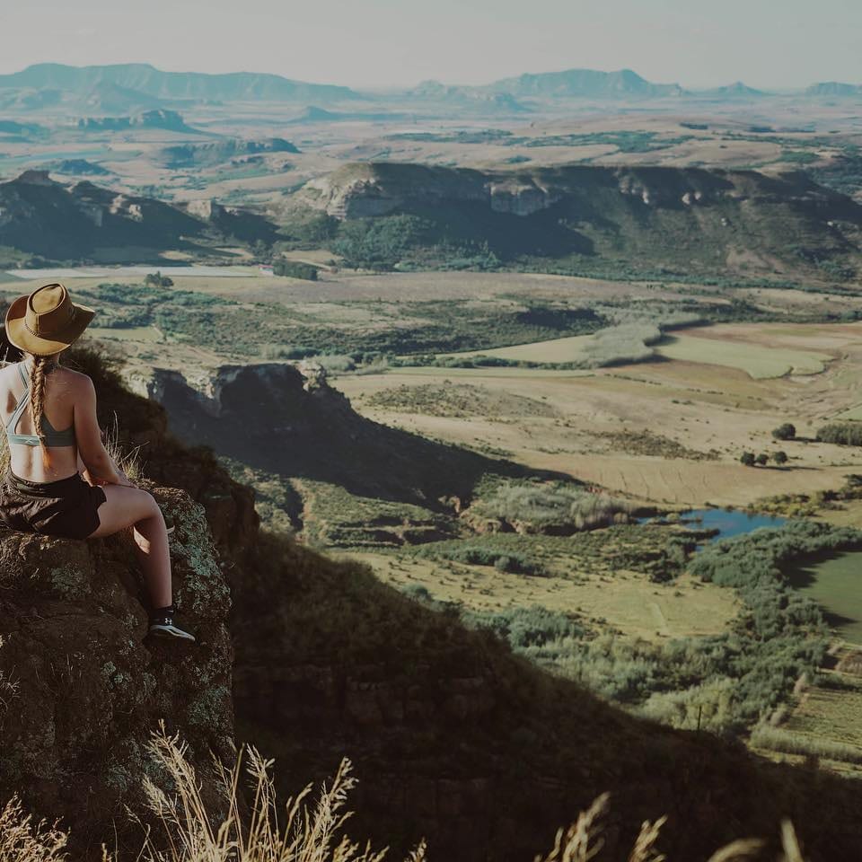 Hiker above the Clarens valley